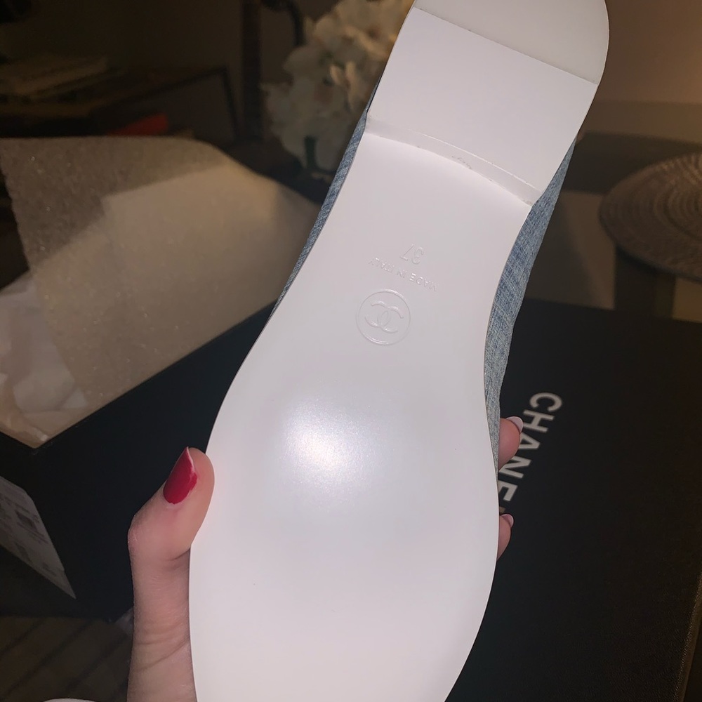 Chanel denim white ballet flats - Picture 4 of 5